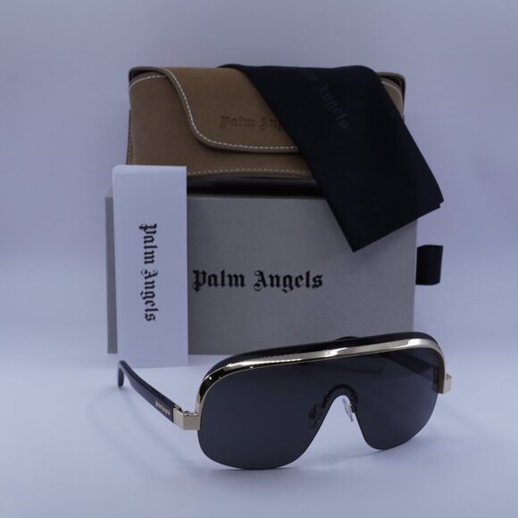 Palm Angels PERI10I KING 1007 Shield Sunglasses - Black Gold/Grey - Picture 4 of 9